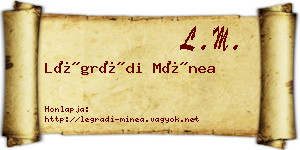 Légrádi Mínea névjegykártya